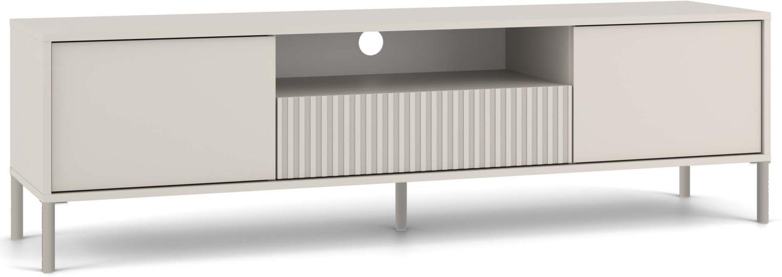 Szafka RTV KAMARO 47x164x40 cm kaszmir beż lamele front ryflowany + klasyczny