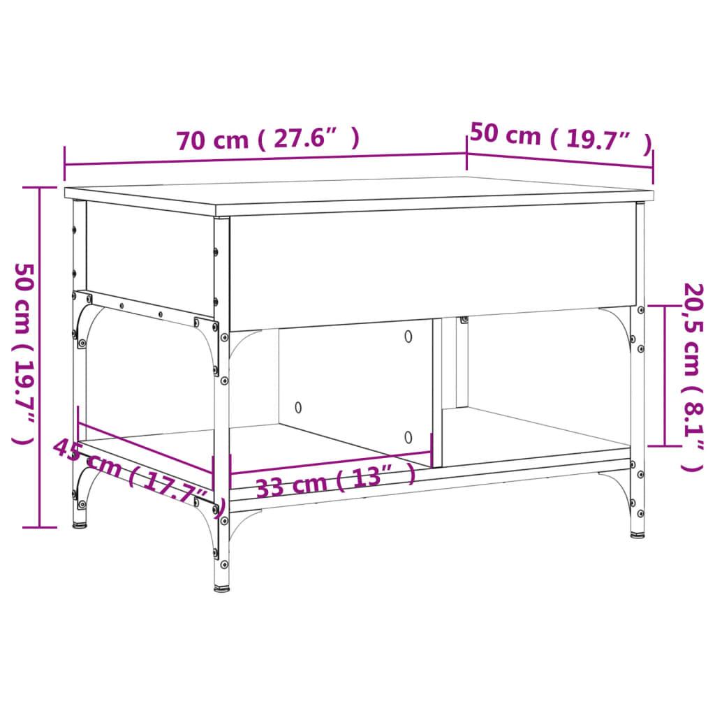 Stolik kawowy 70x50x50 cm z otwieranym blatem i półką przydymiony dąb do salonu nr. 11