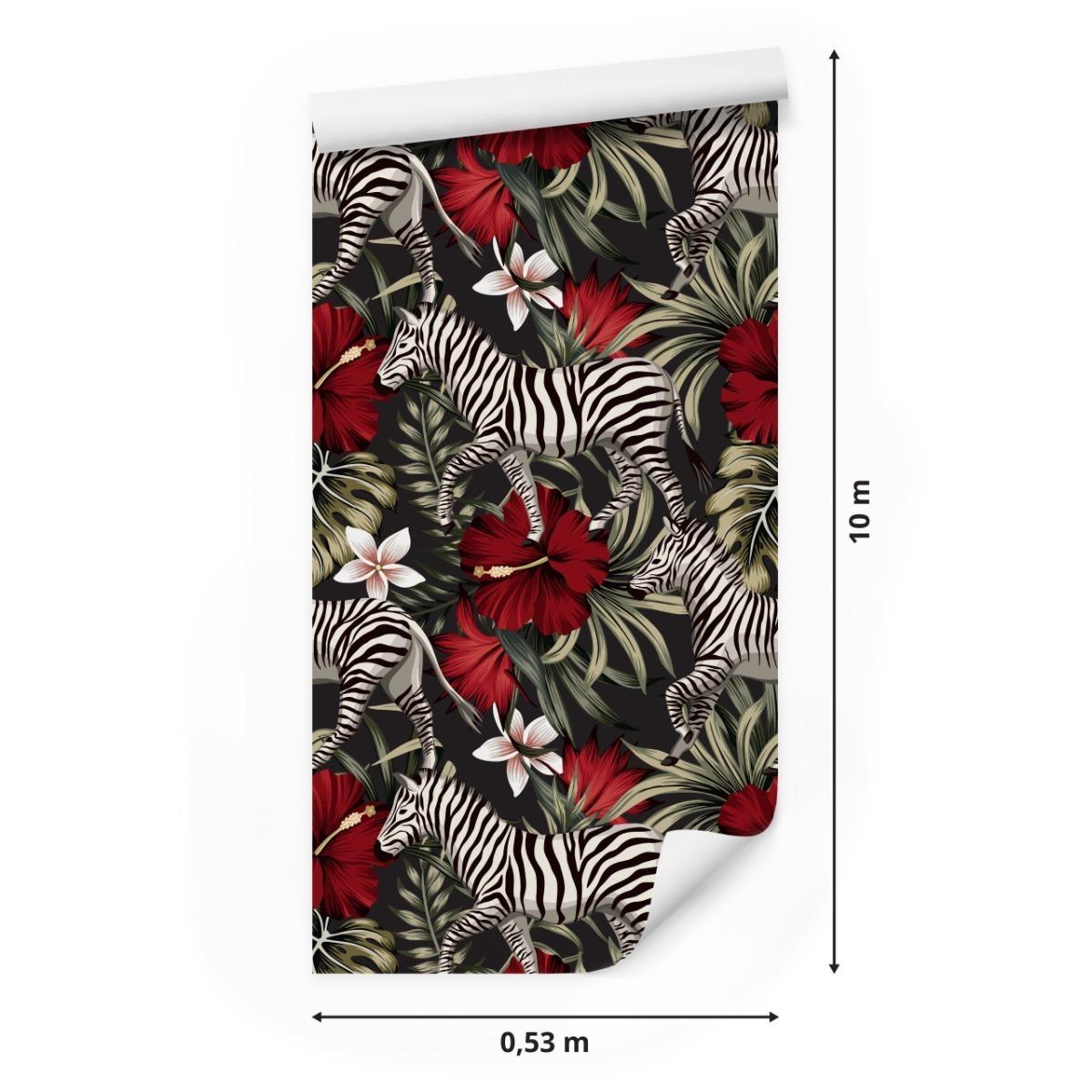 Tapeta Do Sypialni ZEBRY Tropikalne Rośliny Natura  nr. 2