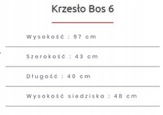 Krzesło BOS 6 40x43x97 cm z drewna litego do jadalni brązowy z beżowym siedzeniem - Miniaturka zdjęcia nr 3