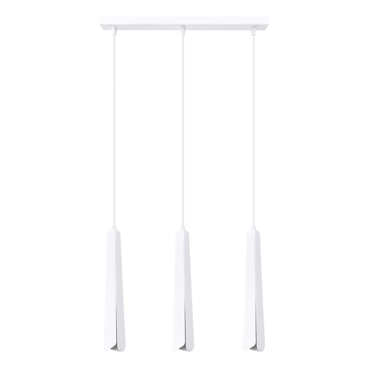 Lampa wisząca PRYSM 3L biała 120x5x45cm nowoczesna lampa G9 do salonu