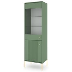 Witryna Iseo 54x180x39 cm smoke green z elementami naturalnego złota zielona do salonu i jadalni - Miniaturka zdjęcia nr 3