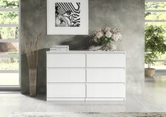 Komoda 120 cm mega cena MARTUSIA 72x120x40 cm z 6 szufladami biała do salonu i sypialni - Miniaturka zdjęcia nr 7