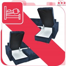 Narożnik Bonito BIG 296x74x104 cm kształt U z funkcją spania i przechowywania Anafi sztruks granat - Miniaturka zdjęcia nr 6