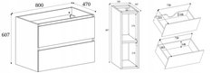 Szafka łazienkowa SIMPLE 100 cm z regałem dąb jasny - Miniaturka zdjęcia nr 15