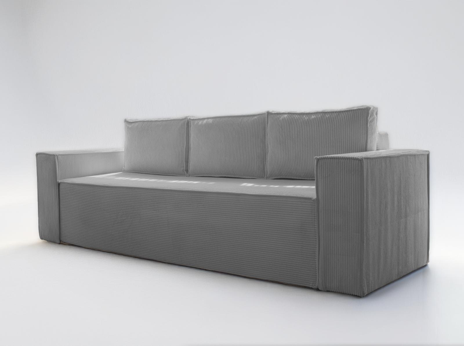 Kanapa rozkładana Verona 248x52x93 cm wersalka z funkcją spania i pojemnikiem sprężyny bonell sztruks szary do salonu nr. 1