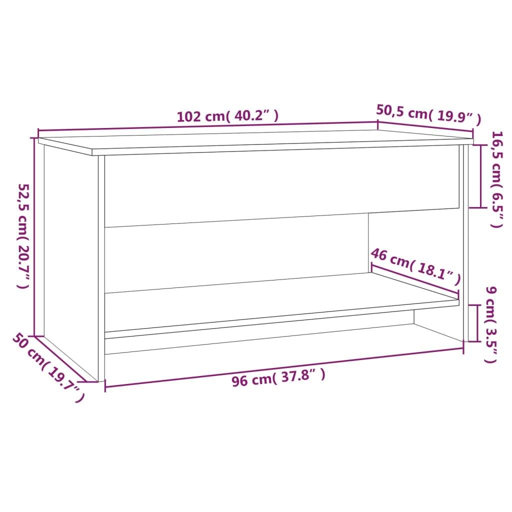 Stolik kawowy 102x50x52,5 cm z ukrytym schowkiem pod rozkładanym blatem przydymiony dąb do salonu nr. 9