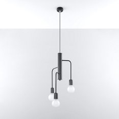 Żyrandol DUOMO 3M 100x25x25 cm industrialny loftowy lampa sufitowa żarówki E27 czarny - Miniaturka zdjęcia nr 2