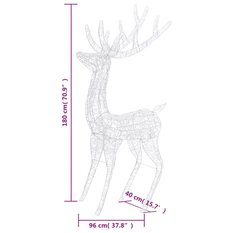  Renifery z akrylu XXL, 2 szt., 250 kolorowych LED, 180 cm - Miniaturka zdjęcia nr 7