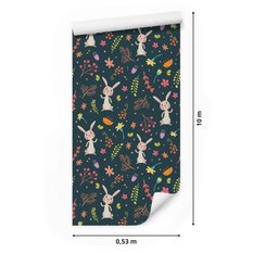 Tapeta Do Pokoju Dzieci ZAJĄCZKI Króliczki Rośliny 53x1000  - Miniaturka zdjęcia nr 2