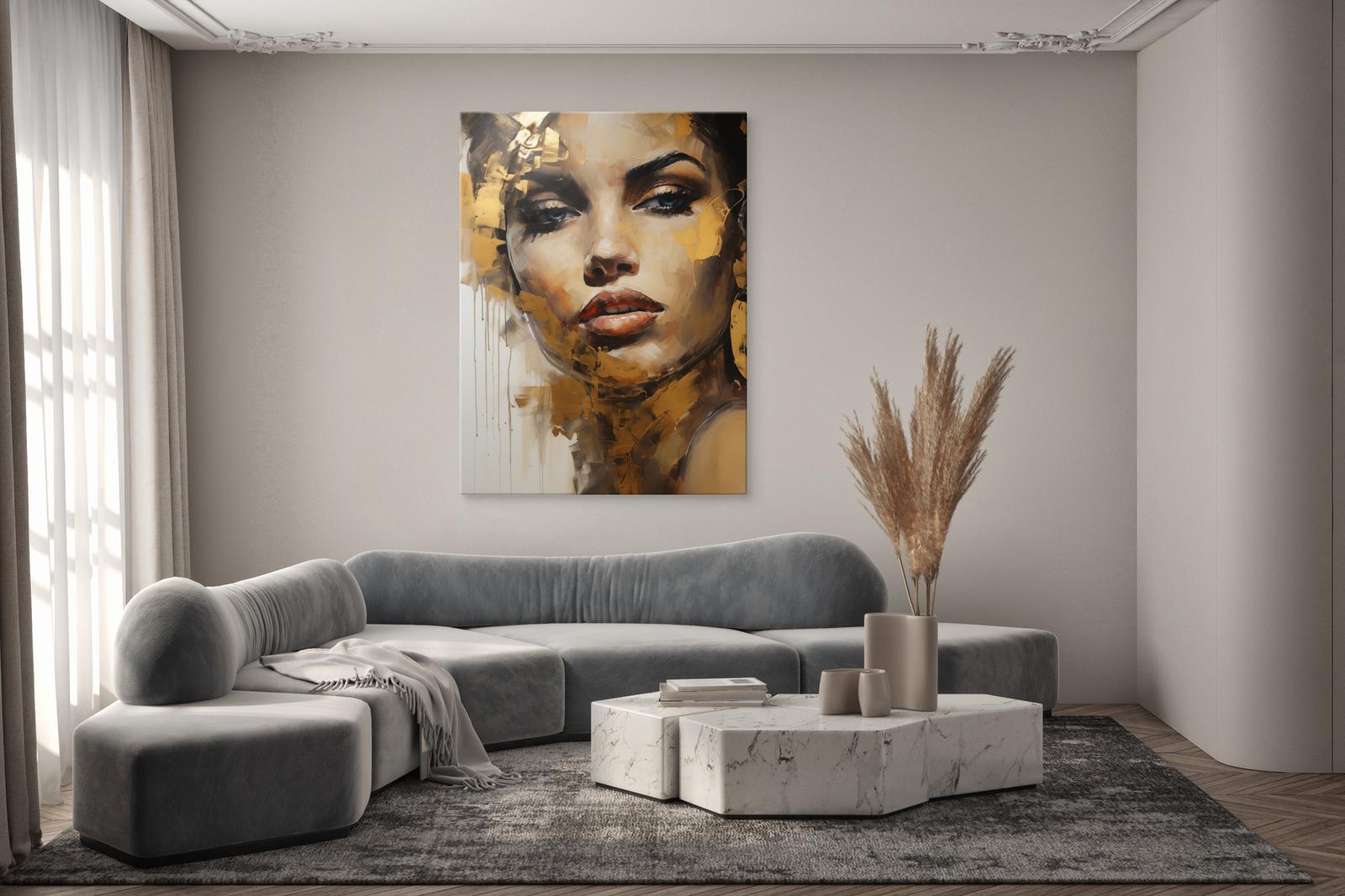 Obraz Canvas Do Salonu KOBIECY Portret Styl Glamour Abstrakcja 80x120cm nr. 7