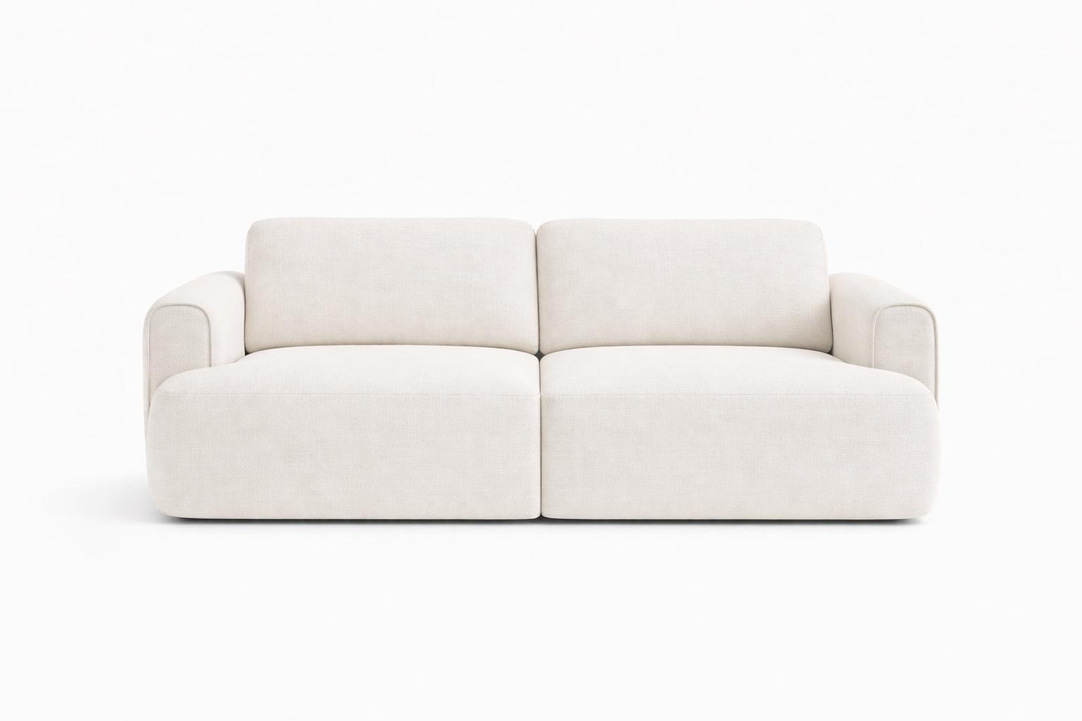 Kanapa z funkcją spania ITALY 253x110x71 cm FLOW trzyosobowa sofa rozkładana kremowa nr. 4