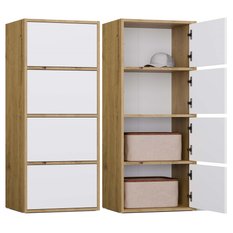 Komoda ALMA 119x50x40 cm do przedpokoju front biel korpus dąb artisan - Miniaturka zdjęcia nr 1