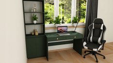 Toaletka biurko MONODIS 120x75x50 cm do sypialni butelkowa zieleń front szary - Miniaturka zdjęcia nr 8