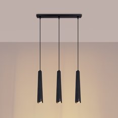 Lampa wisząca PRYSM 3L czarna 120x5x45cm nowoczesna lampa G9 do salonu - Miniaturka zdjęcia nr 3