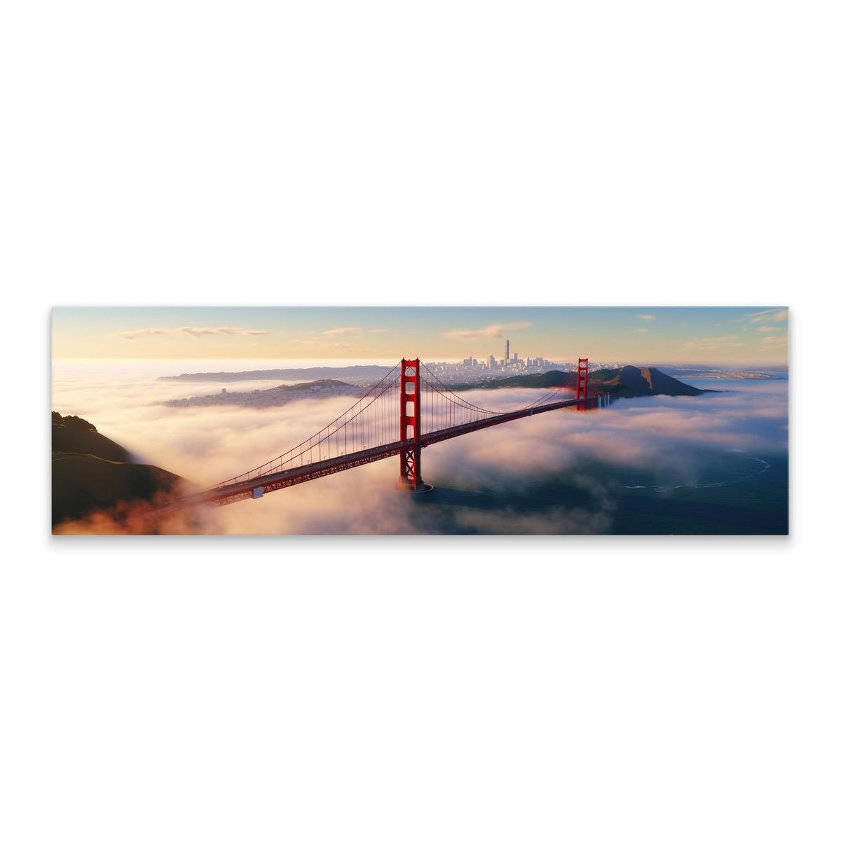 Obraz Do Salonu MOST Golden Gate We Mgle Pejzaż San Francisco 145x45cm nr. 2