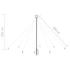 Choinka z lampek, wewn./zewn., 400 niebieskich diod LED, 2,5 m - Miniaturka zdjęcia nr 8