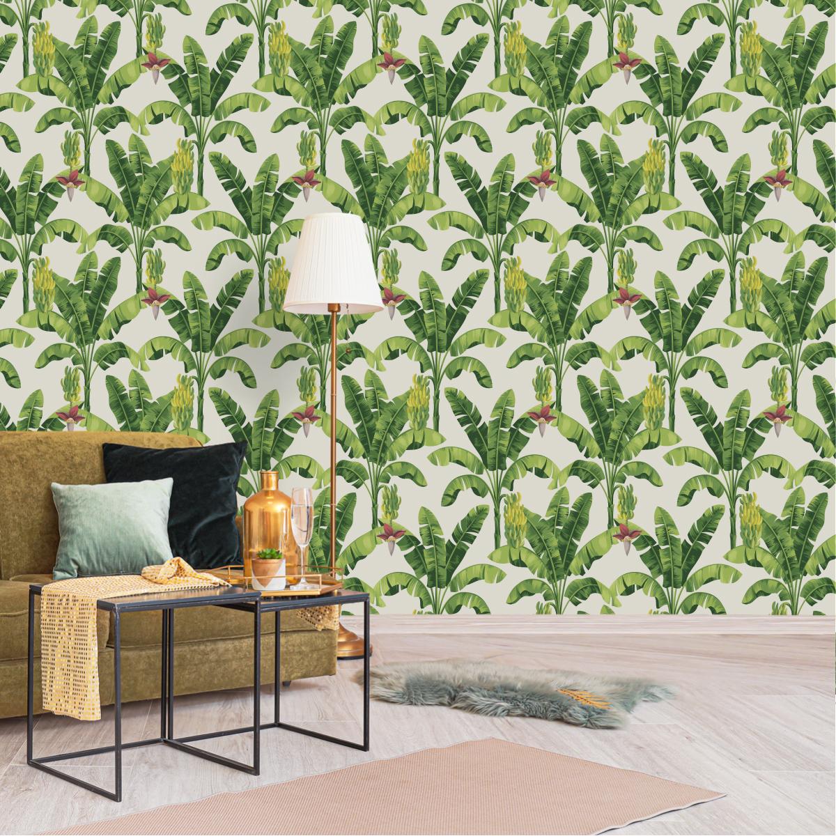 Tapeta, Liście Bananowca, Egzotyczna dekoracja, Dżungla nr. 4