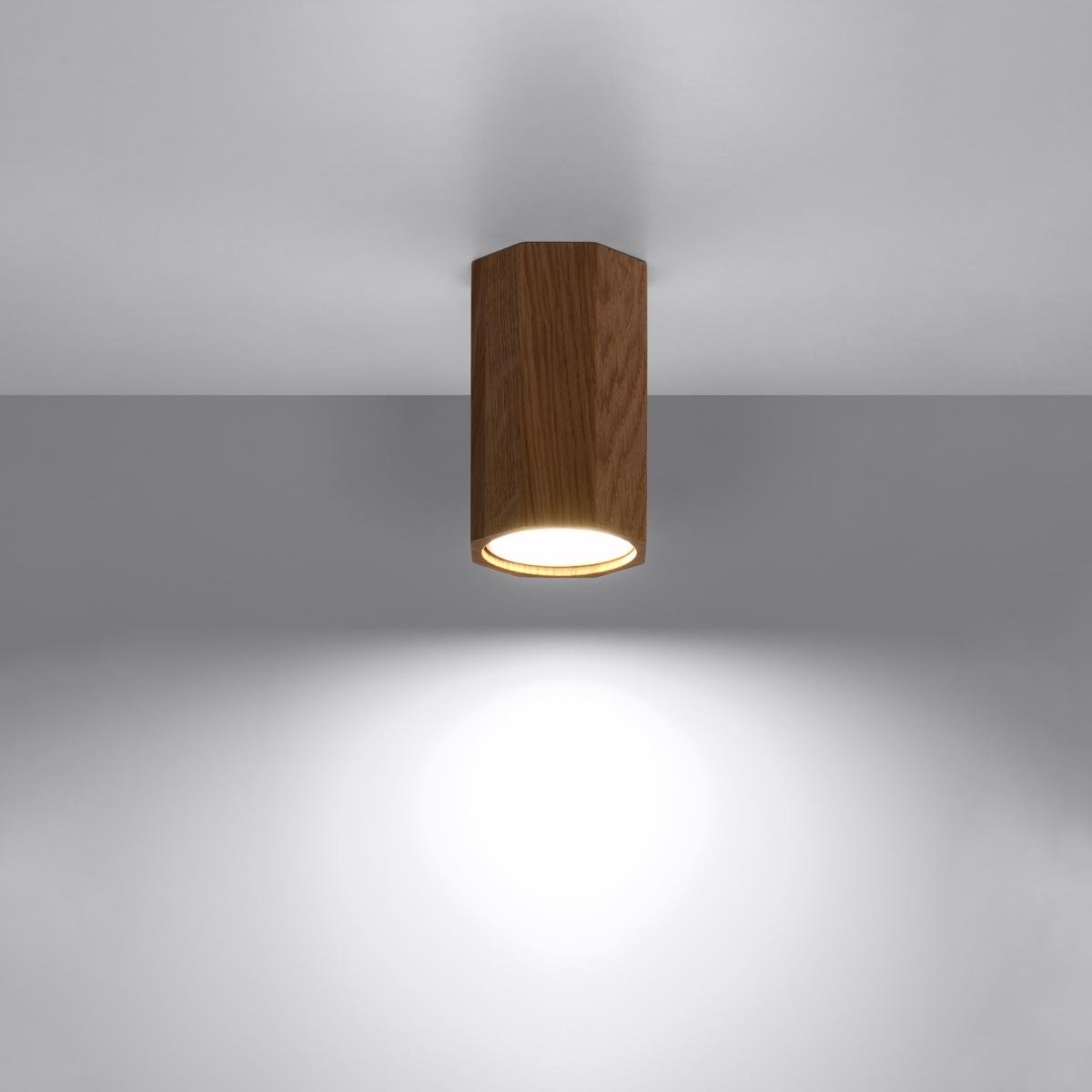 Plafon ZEKE 10 dąb 10x6x6cm nowoczesna lampa GU10 do salonu  nr. 3