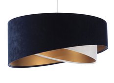 Lampa  50x23x93 cm do salonu sypialni biura wisząca asymetryczna granatowo-biało złota  - Miniaturka zdjęcia nr 2