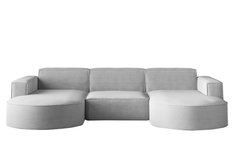 Sofa MODENA STUDIO 299x165x78 cm bez funkcji spania do salonu sztruksowa POSO jasnoszary