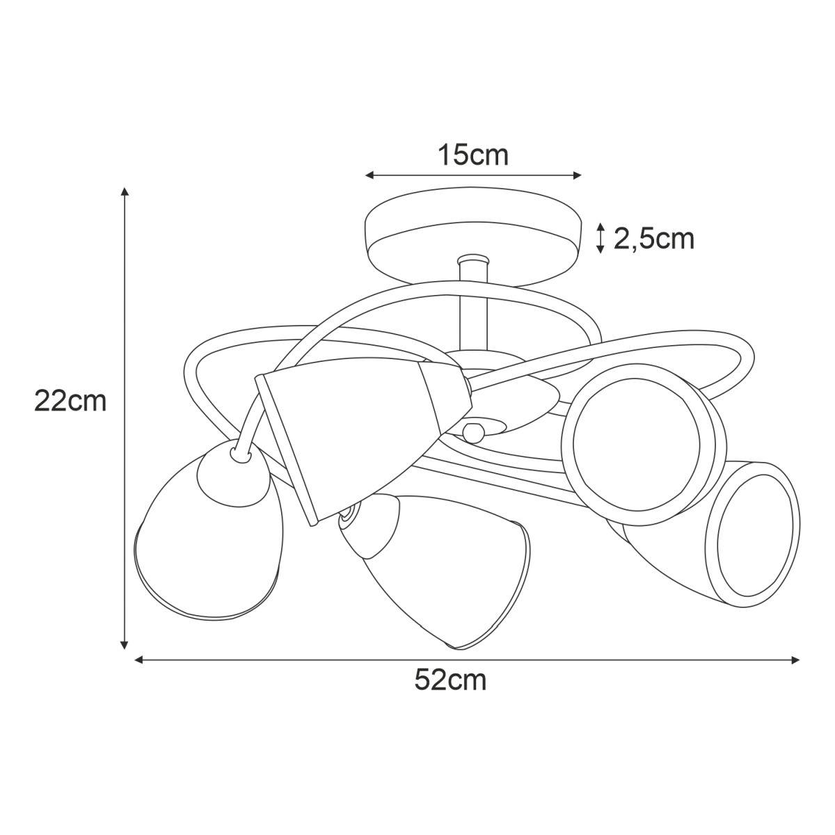 Lampa sufitowa K-JSL-6059/5 CHR PLATO II 52x22x52 cm do salonu lub pokoju chrom nr. 2