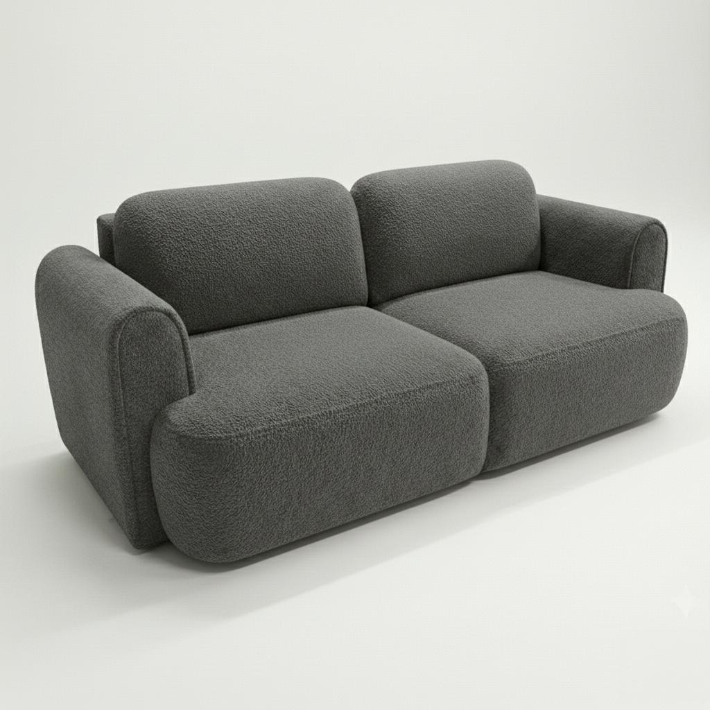 Kanapa rozkładana ITALY 253x110x82 cm sofa z funkcją spania tkanina LOOP ciemnoszara
