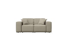 Sofa ogrodowa MALIBU 186x73x88 cm wodoodporna UV 2-os + 2 poduszki do ogrodu ciemnobeżowa