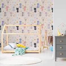 Tapeta dla dzieci – Kotki i rybki  - Miniaturka zdjęcia nr 4