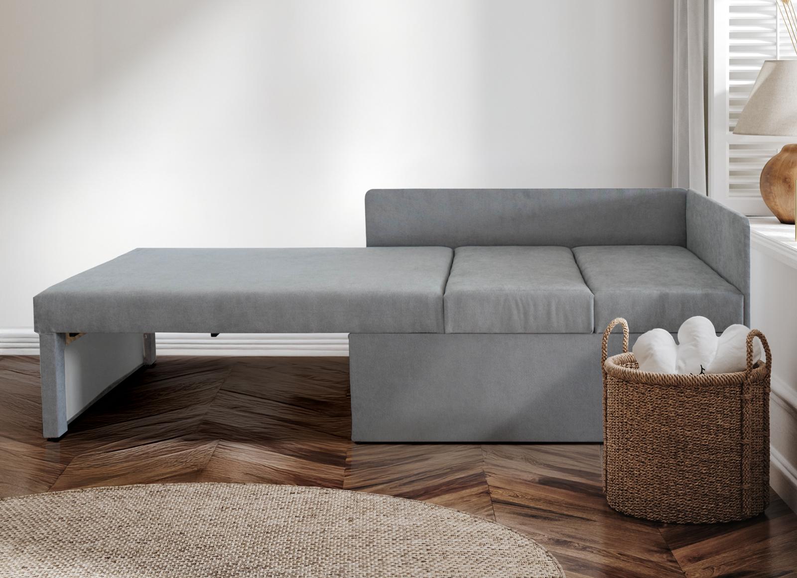 Sofa rozkładana dziecięca Viluś 108x81x78 cm narożnik jednoosobowy do pokoju z funkcją spania i przechowywania dla dzieci szary nr. 3