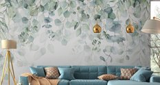 Fototapeta Ścienna LIŚCIE Akwarela Natura Dekoracja do Salonu z efektem 3D - Miniaturka zdjęcia nr 4