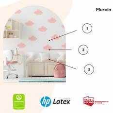 NAKLEJKA NA ŚCIANĘ DO POKOJU DZIECKA 60x30 RÓŻOWE CHMURKI - Miniaturka zdjęcia nr 7