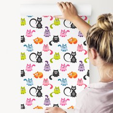Tapeta Dla Dzieci Kolorowe KOTKI Zwierzątka Komiks 53x1000  - Miniaturka zdjęcia nr 7