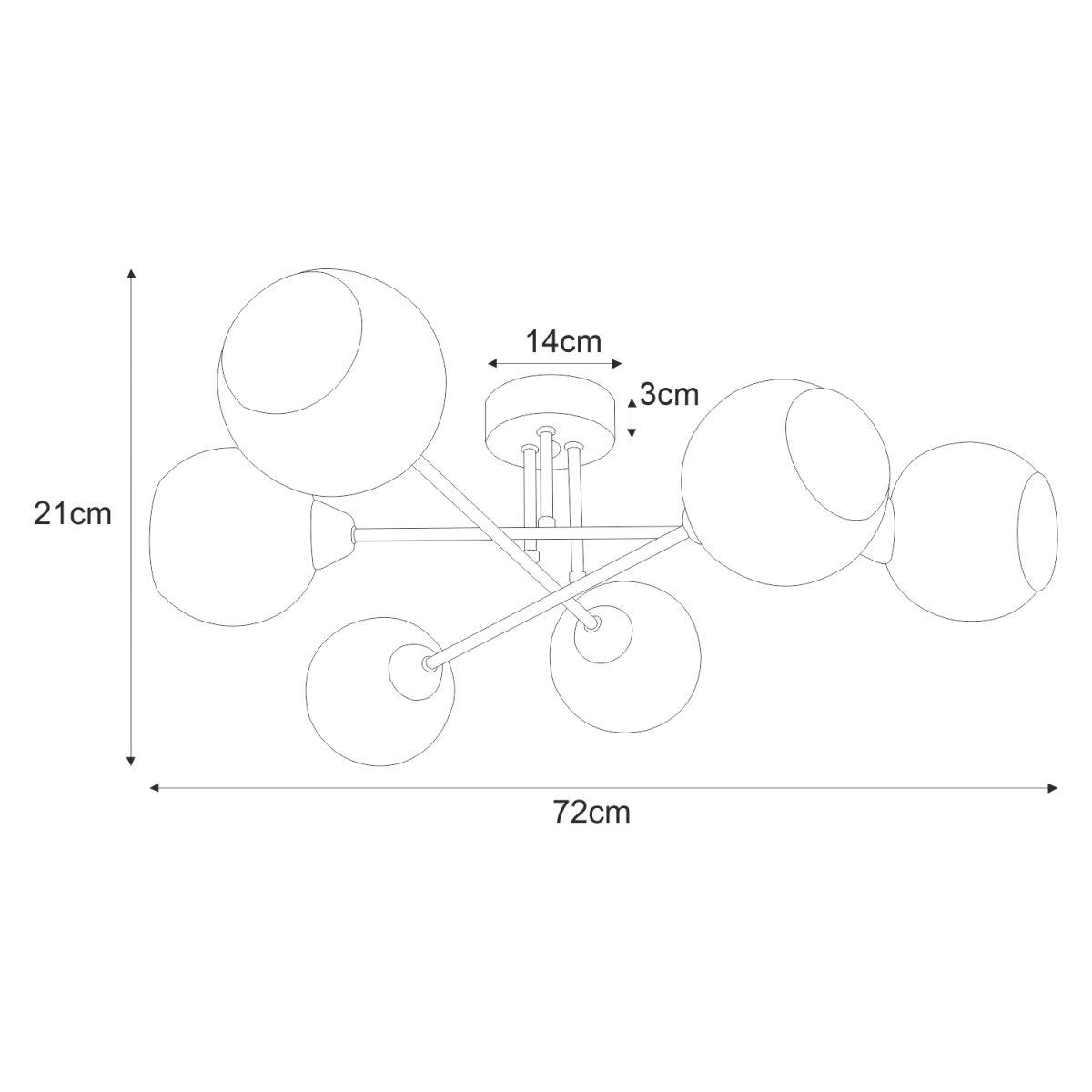 Lampa sufitowa K-JSL-1302/6 FONS 72x21x72 cm do sypialni lub pokoju chrom nr. 2