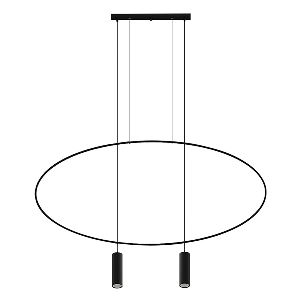 Lampa wisząca HOLAR 2 czarna 170x6x131cm nowoczesna G10 do salonu nr. 1