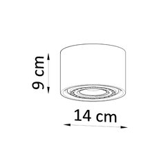 Plafon BASIC 1 beton 9x14x14cm nowoczesna lampa GU10/ES111 do salonu  - Miniaturka zdjęcia nr 4