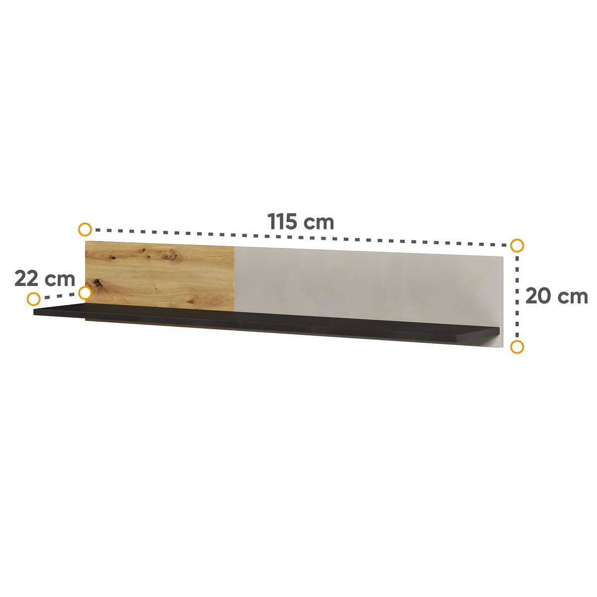 Półka wisząca Qubic 115 cm do sypialni salonu dąb nr. 3