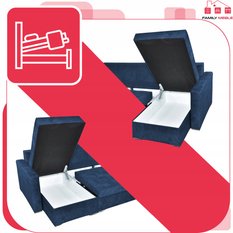 Narożnik Bella BIG 298x74x140 cm kształt U z funkcją spania i przechowywania Angel granatowy - Miniaturka zdjęcia nr 6