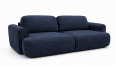Kanapa z funkcją spania ITALY 253x110x71 cm FLOW trzyosobowa sofa rozkładana ciemnoniebieska