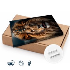 Obraz Na Płótnie Ekskluzywny Król Lew 20x30 Abstrakcja do Salonu - Miniaturka zdjęcia nr 9