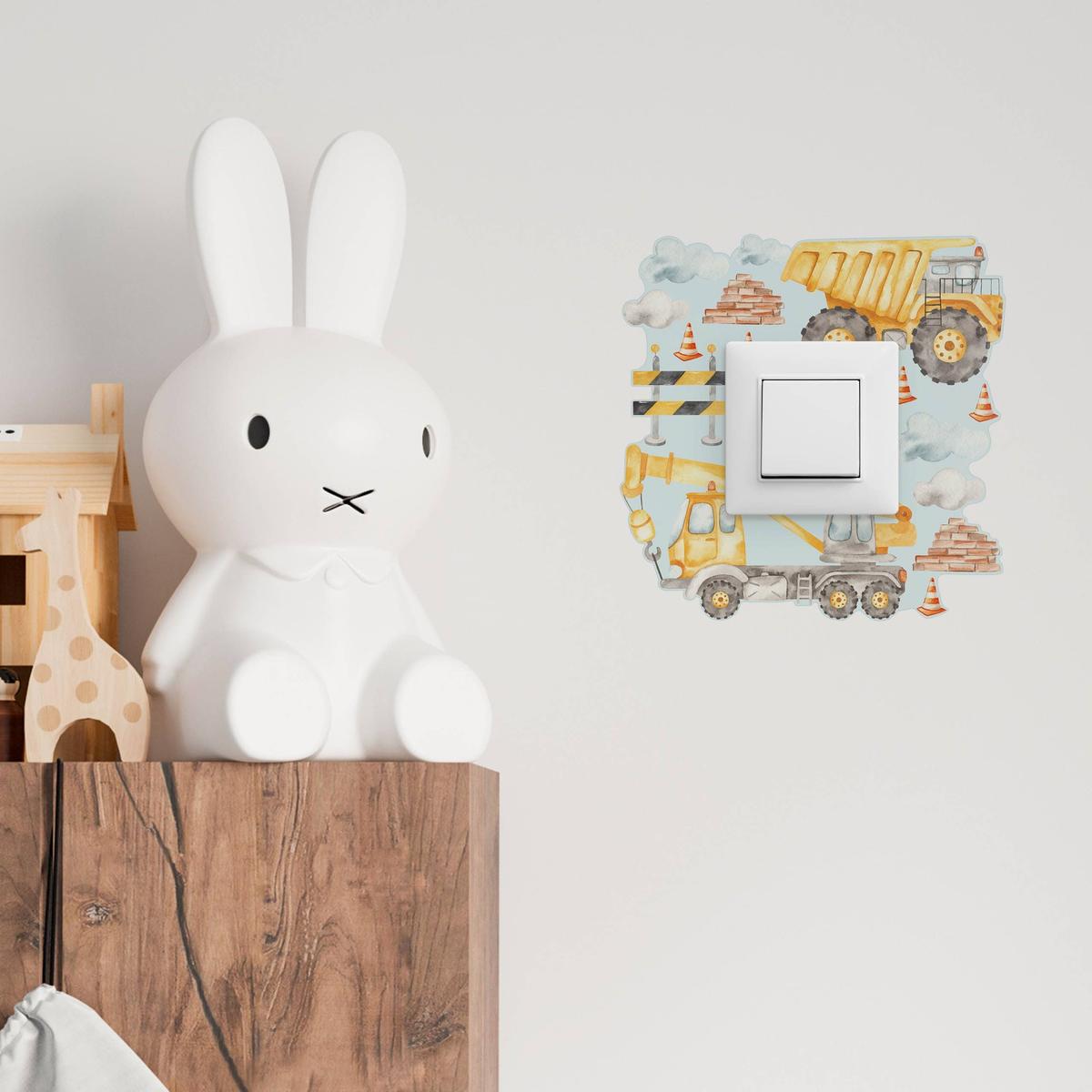 Naklejka Pod Włącznik Do Pokoju Chłopca Chmurki 20x20 Maszyny Wywrotki Styl Boho nr. 4