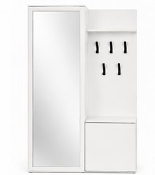 Garderoba do przedpokoju DUO 180x95x35 cm z lustrem wieszakami szafka na buty biały, lewa - Miniaturka zdjęcia nr 2