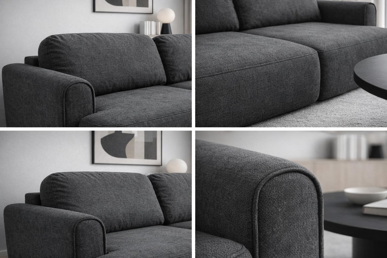 Kanapa z funkcją spania ITALY 250x100x82 cm FLOW 25  trzyosobowa sofa rozkładana tkanina antracyt nr. 4