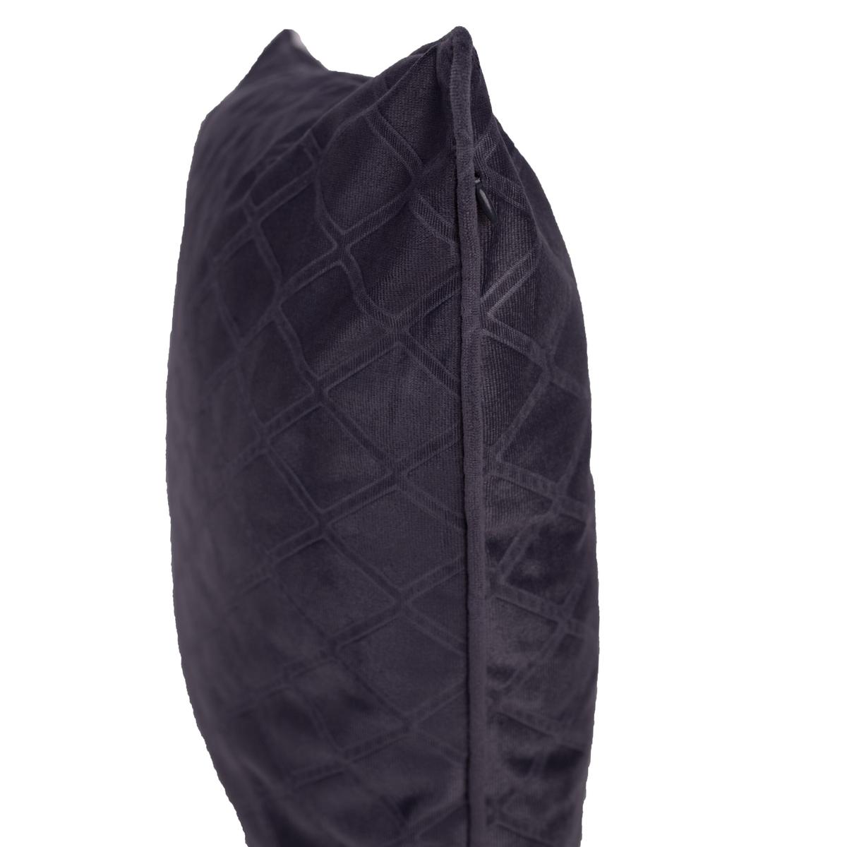 Poszewka CHIC GEOMETRY 45x45 cm szara tłoczona welwetowa nr. 2