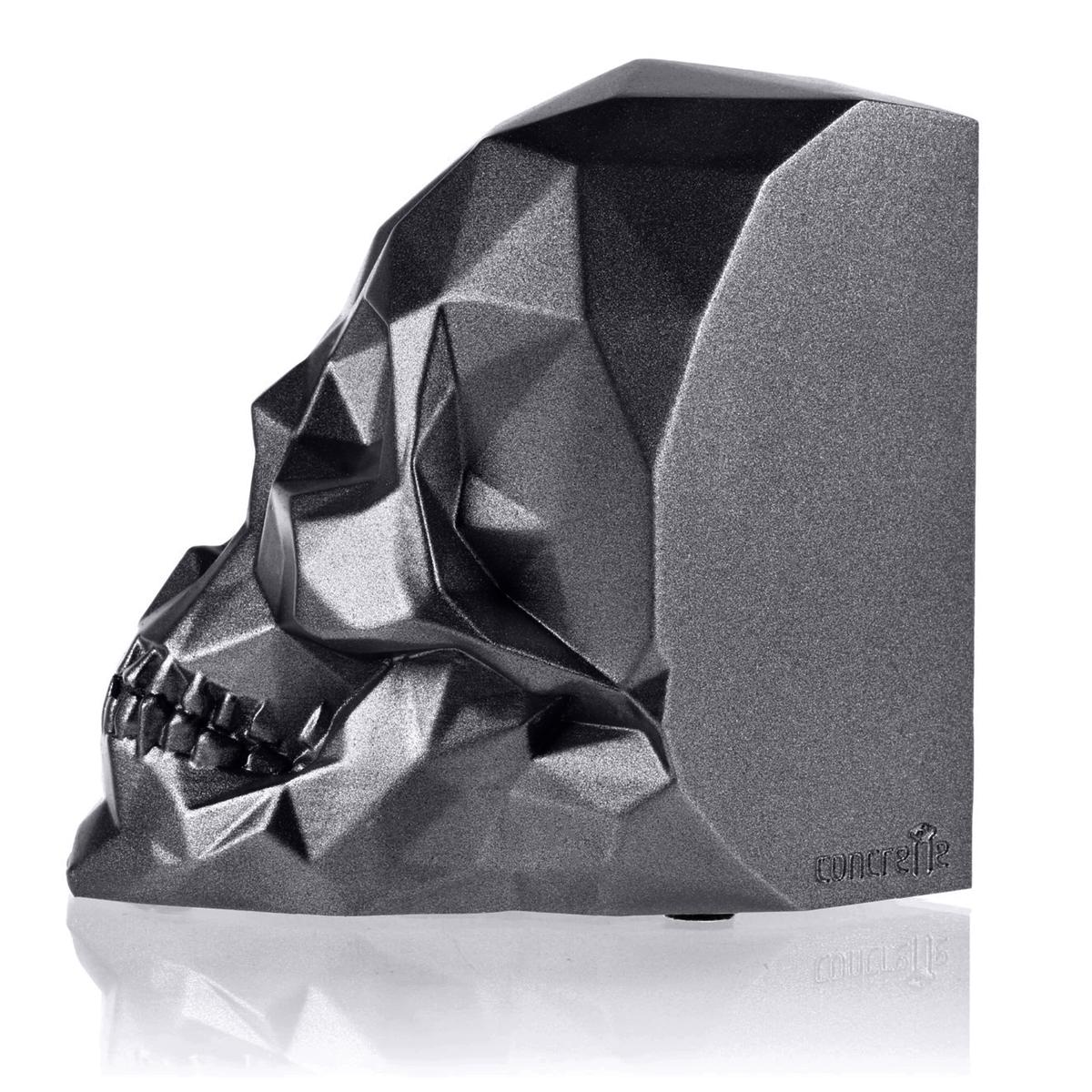 Podpórka do książek Skull Low-Poly Black Metallic Poli nr. 3