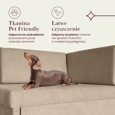 Sofa Viluś 106x75x80 cm beżowy rozkładana sofa narożna jednoosobowa z funkcją spania i pojemnikiem na pościel - Miniaturka zdjęcia nr 14