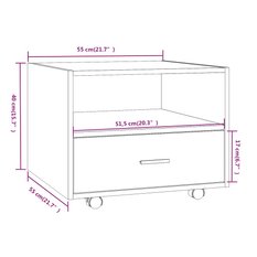 Stolik kawowy 55x55x40 cm z półką i szufladą przydymiony dąb do salonu - Miniaturka zdjęcia nr 8