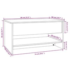 Stolik kawowy 80x50x40 cm z rozkładanym blatem ze schowkiem czarny do salonu - Miniaturka zdjęcia nr 9