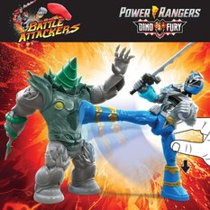 Figurka power rangers dino fury battle attackers blue niebieski ranger vs shockhorn dla dziecka - Miniaturka zdjęcia nr 7