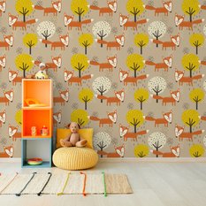 Tapeta Dla Dzieci LISKI Drzewa Styl Skandynawski  - Miniaturka zdjęcia nr 3